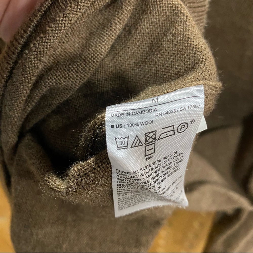 Banana Republic Merino Wool Quarter-Zip Sweater Brown Medium - Picture 5 of 5